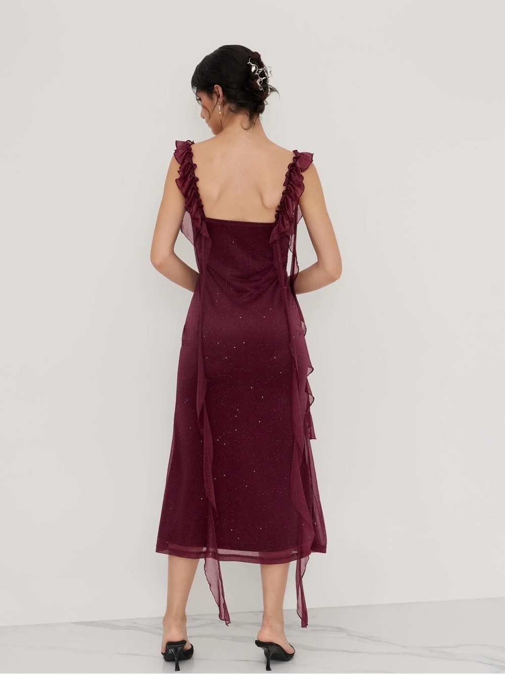 CIDER NWT COWL NECK GLITTER MIDI SMALL - Picture 2 of 9